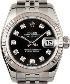 HandMade The Ladies Rolex Datejust 179174 Black Diamond