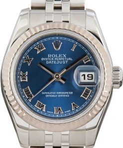 HandMade The Ladies Rolex Datejust 179174 Blue Roman Dial