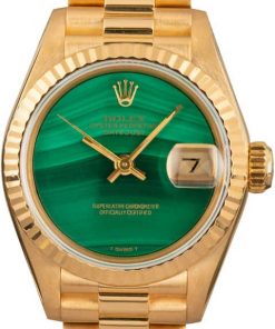 HandMade The Ladies Rolex President 69178 Malachite Dial