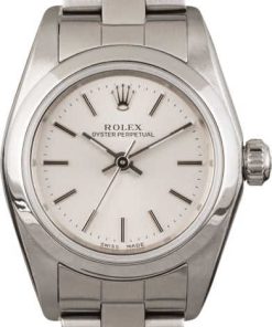 HandMade The Rolex Lady Oyster Perpetual 76080 Silver Index Dial