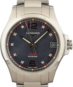 HandMade The Longines Conquest V.H.P. Black Mother of Pearl Diamond Dial