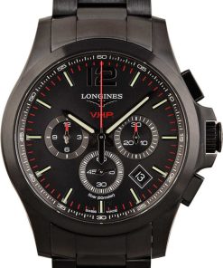 HandMade The Mens Longines Conquest V.H.P. Black PVD Stainless Steel