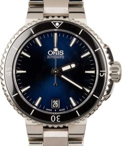 HandMade The Ladies Oris Aquis Date Blue Dial
