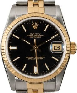 HandMade The Mid-Size Rolex Datejust 68273 Black Index Dial