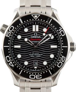 HandMade The Omega Seamaster Stainless Steel Black Wave Dial