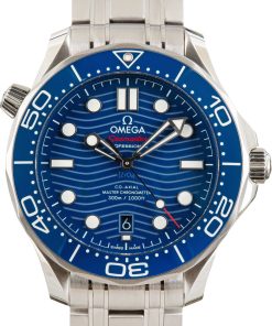 HandMade The Mens Omega Seamaster Blue Wave Dial