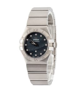 Alternative view of HandMade The Omega Constellation 27MM Blue Feathered Diamond Dial