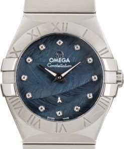 HandMade The Omega Constellation 27MM Blue Feathered Diamond Dial
