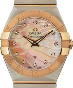 HandMade The Omega Constellation Gold Mother of Pearl Wavy Diamond Dial