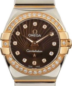 HandMade The Ladies Omega Constellation Brown Supernova Diamond Dial