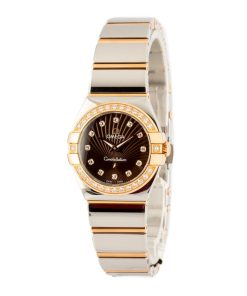 Alternative view of HandMade The Ladies Omega Constellation Brown Supernova Diamond Dial