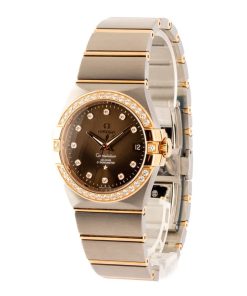 Alternative view of HandMade The Omega Constellation Diamond Bezel & Brown Dial