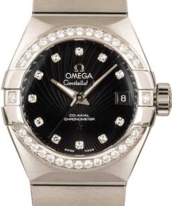 HandMade The Ladies Omega Constellation Black Supernova Diamond Dial & Bezel