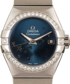 HandMade The Ladies Omega Constellation Blue Star Dial