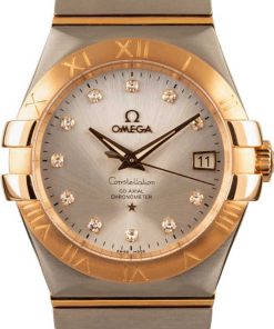 HandMade The Omega Constellation Steel & Red Gold Silver Diamond Dial