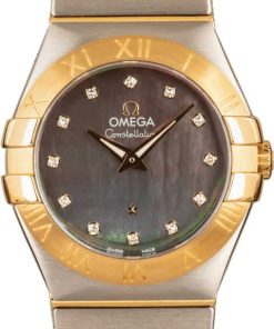 HandMade The Ladies Omega Constellation Tahiti Mother of Pearl Diamond Dial