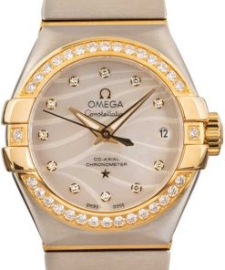 HandMade The Omega Constellation Diamond Bezel & Mother of Pearl Dial