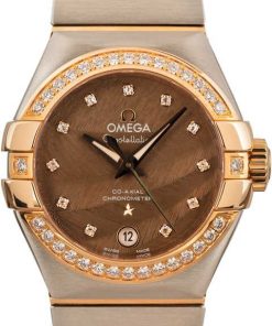 HandMade The Ladies Omega Constellation Brown Dial