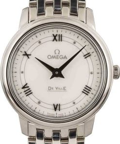 HandMade The Ladies Omega De Ville Prestige White Roman Dial