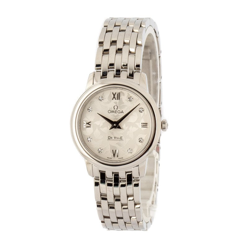 HandMade The Womens Omega De Ville Prestige Silver Butterfly Diamond Dial - Image 2