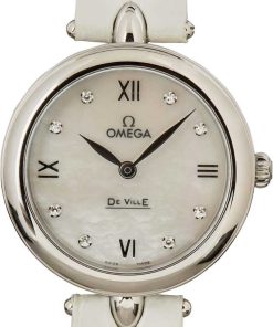 HandMade The Womens Omega De Ville Prestige Dewdrop Mother of Pearl Diamond Dial