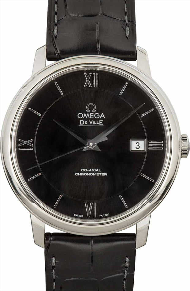 HandMade The Omega De Ville Prestige Black Dial & Leather Strap
