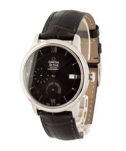 Alternative view of HandMade The Omega De Ville Prestige Black Roman Dial & Leather Strap