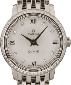 HandMade The Ladies Omega De Ville Prestige Diamond Dial & Bezel