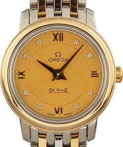 HandMade The Womens Omega De Ville Prestige Champagne Diamond Dial