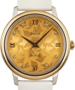 HandMade The Ladies Omega De Ville Prestige Two Tone Butterfly Diamond Dial