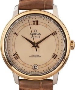 HandMade The Ladies Omega De Ville Prestige Ivory Beige Roman Dial