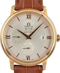 HandMade The Omega De Ville Prestige Red Gold on Leather Strap