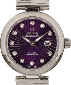 HandMade The Ladies Omega De Ville Ladymatic Purple Diamond Dial
