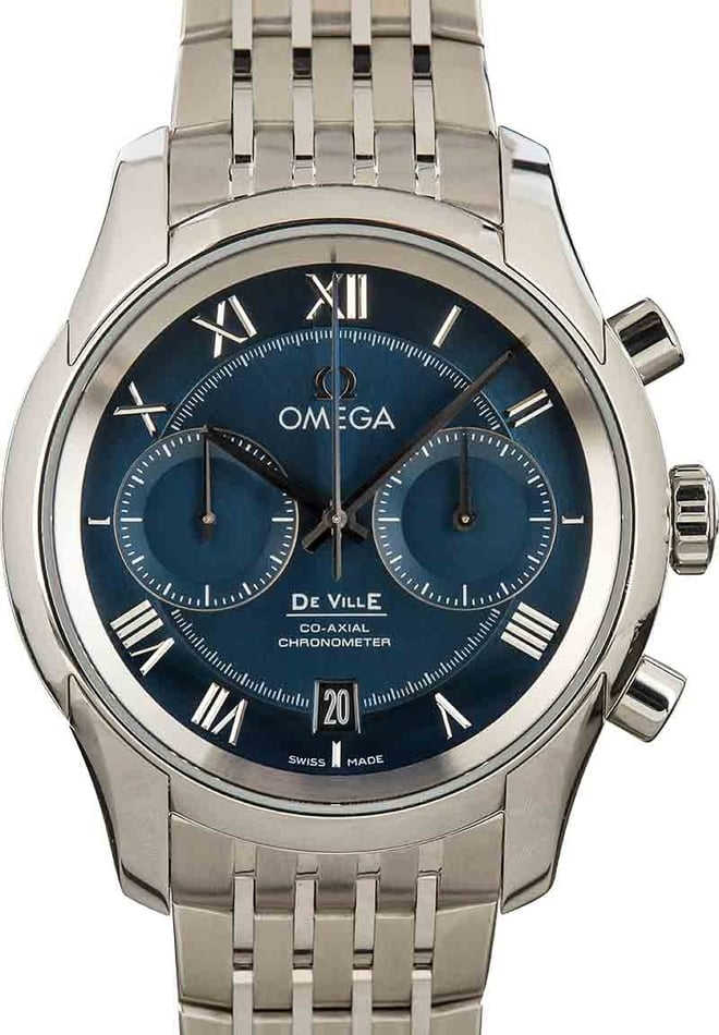 HandMade The Omega De Ville Prestige Stainless Steel Blue Roman Dial