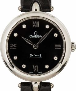 HandMade The Omega De Ville Prestige Dewdrop Black Diamond Dial