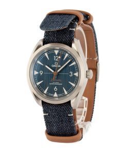 Alternative view of HandMade The Omega Seamaster Railmaster Blue Jeans Dial on NATO Strap