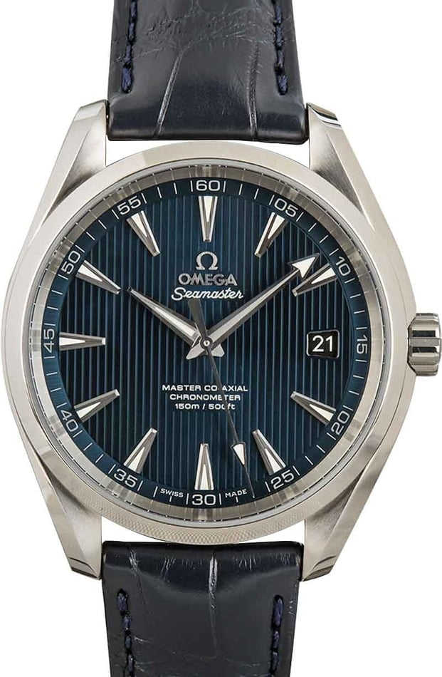 HandMade The Omega Seamaster Aqua Terra Blue Teak Dial & Leather Strap