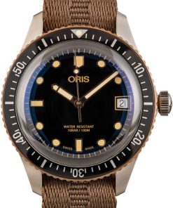 HandMade The Oris Divers Sixty-Five Dark Brown Textile Strap