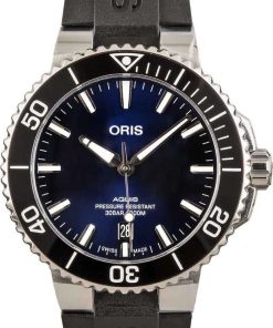 HandMade The Oris Aquis Date Blue Dial & Black Rubber Strap