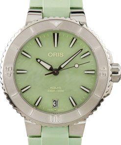 HandMade The Oris Aquis Date Green Rubber Strap
