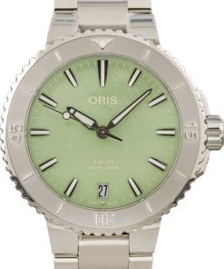 HandMade The Oris Aquis Green Mother of Pearl Index Dial