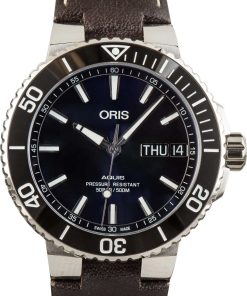 HandMade The Oris Aquis Big Day Date Steel on Leather Strap