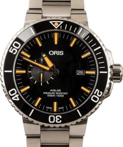 HandMade The Mens Oris Aquis Small Second, Date Black Dial