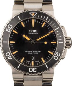 HandMade The Mens Oris Aquis Stainless Steel Black Dial