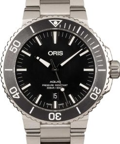 HandMade The Oris Aquis Date Black Dial Steel Bracelet