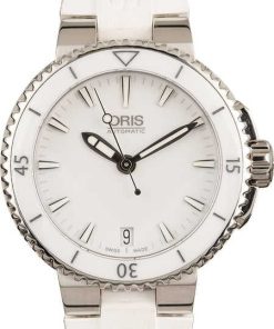 HandMade The Oris Aquis Date White Rubber Strap
