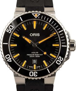 HandMade The Mens Oris Aquis Date Black Dial Stainless Steel