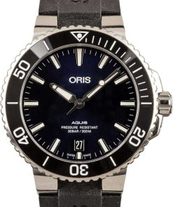 HandMade The Oris Aquis Date Black Rubber Strap