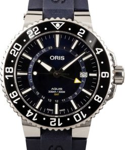 HandMade The Oris Aquis Date GMT Blue Dial & Rubber Strap