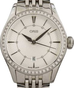 HandMade The Ladies Oris Artelier Date Diamonds Stainless Steel